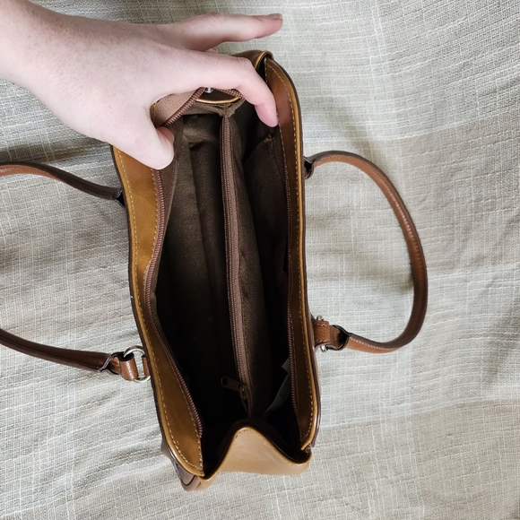 y2k Western Yallternative Mobwife Coastal GrandmotherBrown Patchwork Leather Bag - Picture 10 of 14